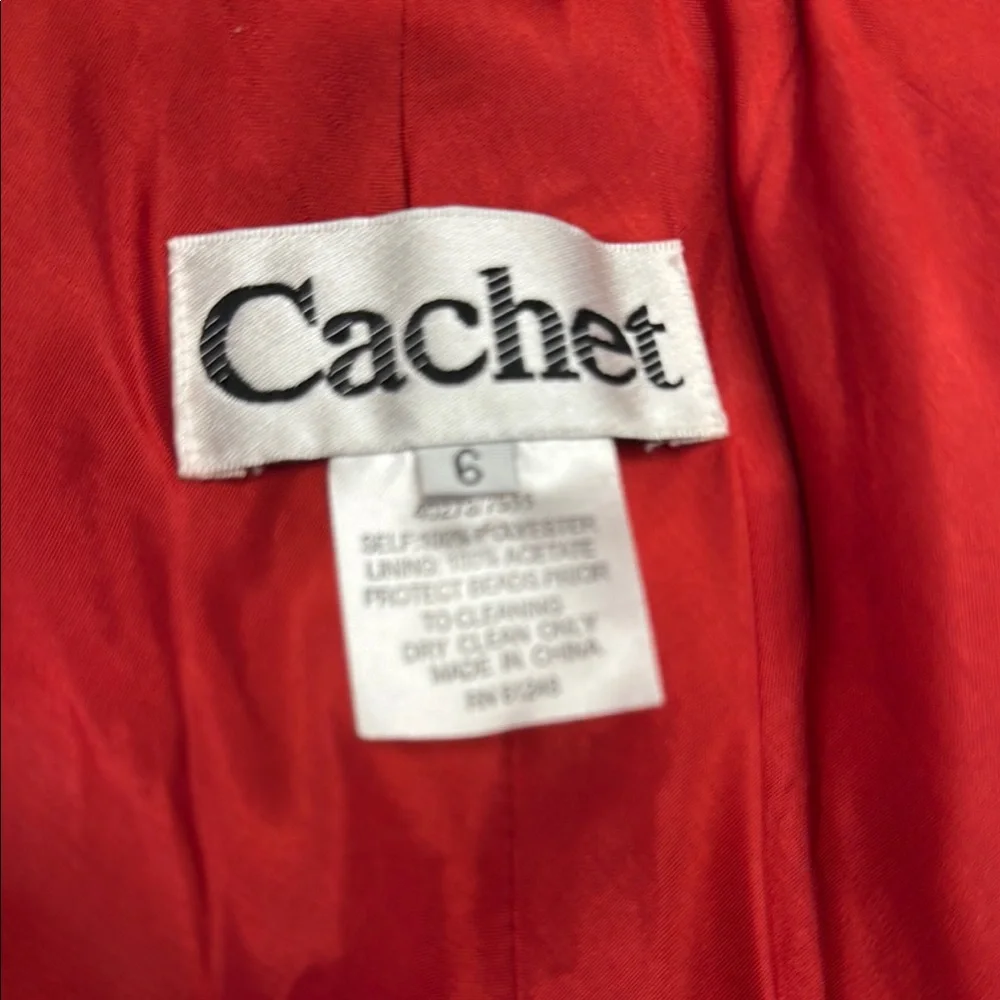 Cachet Elegant Red Sequin Dress 6❤️Valentines - Picture 6 of 6